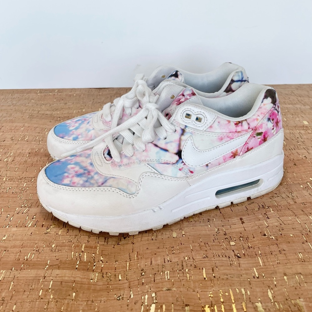 Nike Air Max 1 Print "Cherry Blossom" Sneakers Womens 6 Shoes